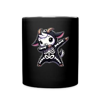 Halloween Skeleton Cute Goat Men Women - Full Colour Mug - black - Front
