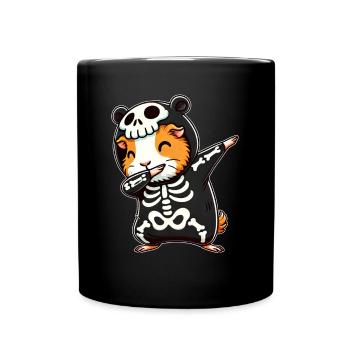 Halloween Skeleton Cute Guinea Pig - Full Colour Mug - black - Front