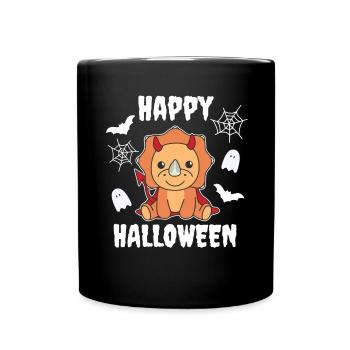 Triceratops Happy Halloween Devil Costume - Full Colour Mug - black - Front