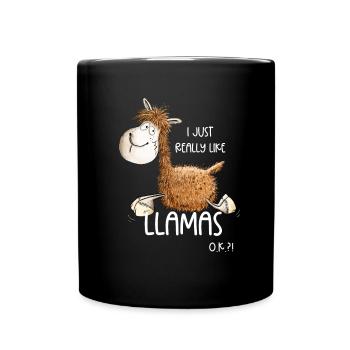 I Just Really Like Llamas - Tasse einfarbig - Schwarz - Vorne