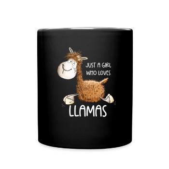 Just A Girl Who Loves Llamas - Tasse einfarbig - Schwarz - Vorne