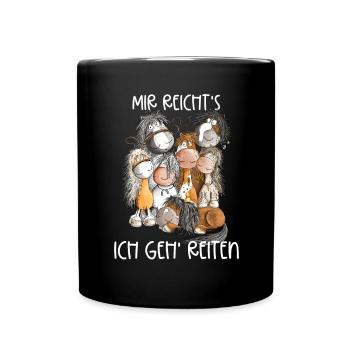 Pferdehaufen Pferde Mir Reichts Ich Geh Reiten - Tasse einfarbig - Schwarz - Vorne
