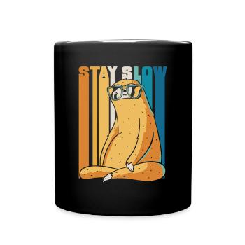 Stay Slow Brown-Throated Pilosa Folivora Lover - Full Colour Mug - black - Front