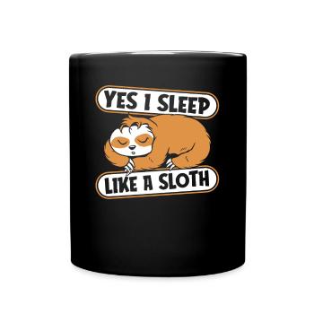 Je dors comme un paresseux Folivora à gorge brune - Mug uni - noir - Devant