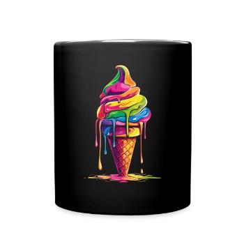 Cornet de crème glacée Popart - Mug uni - noir - Devant