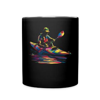 Kayak Kayakiste Popart - Mug uni - noir - Devant