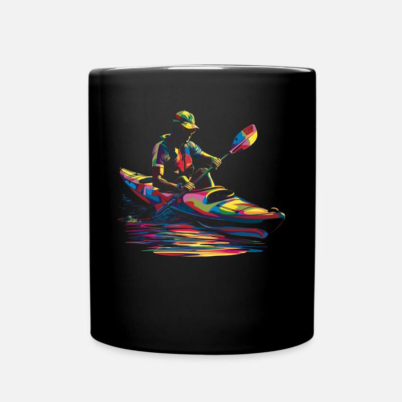 Kajak Kajakfahrer Popart - Tasse einfarbig - Schwarz