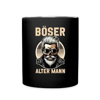 Bad Old Man Motorcycle Biker Saying Funny - Full Colour Mug - black - Front