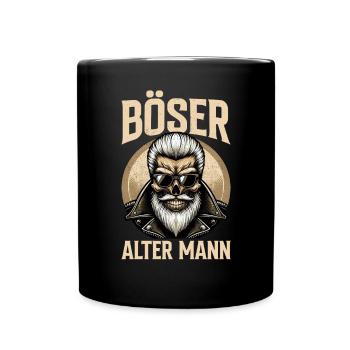 Bad Old Man Motorcycle Biker Saying Funny - Full Colour Mug - black - Front