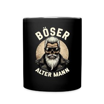 Bad Old Man Motorcycle Biker Saying Funny - Full Colour Mug - black - Front
