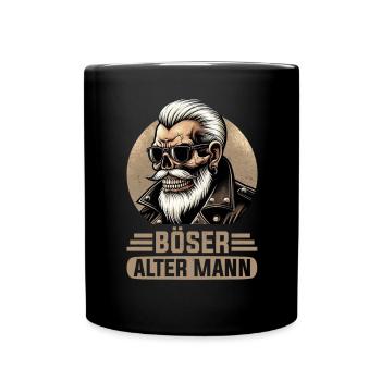 Bad Old Man Motorcycle Biker Saying Funny - Full Colour Mug - black - Front