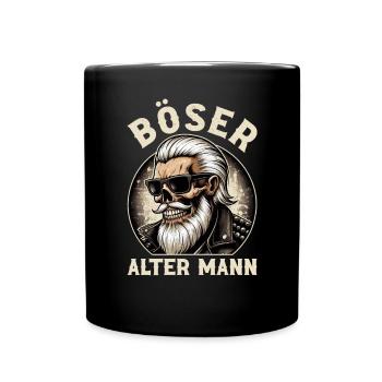 Bad Old Man Motorcycle Biker Saying Funny - Full Colour Mug - black - Front