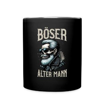 Bad Old Man Motorcycle Biker Saying Funny - Full Colour Mug - black - Front