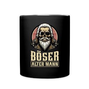 Bad Old Man Motorcycle Biker Saying Funny - Full Colour Mug - black - Front