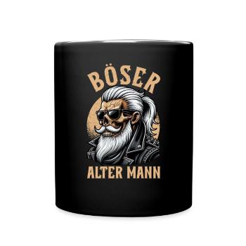 Bad Old Man Motorcycle Biker Saying Funny - Full Colour Mug - black - Front