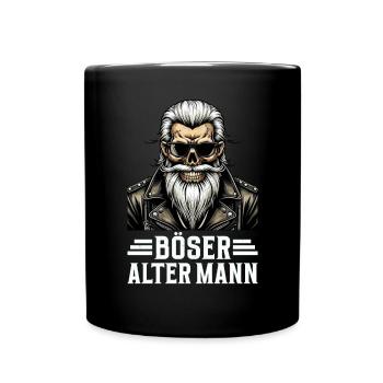Bad Old Man Motorcycle Biker Saying Funny - Full Colour Mug - black - Front