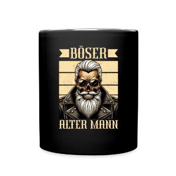 Bad Old Man Motorcycle Biker Saying Funny - Full Colour Mug - black - Front