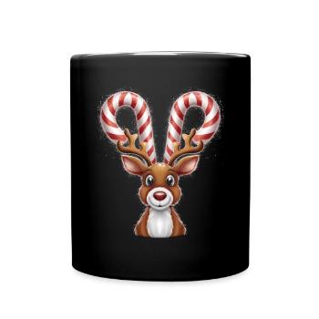 Reindeer Deer Xmas Reindeer Christmas Christmas - Full Colour Mug - black - Front