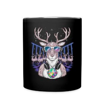 Reindeer Deer Xmas Reindeer Christmas Christmas - Full Colour Mug - black - Front