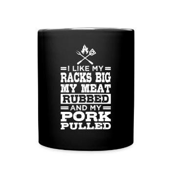 J’aime mes carrés grands, ma viande assaisonnée - Mug uni - noir - Devant