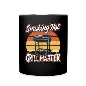 Smoking Hot Grill Master Retro BBQ for BBQ Fans - Full Colour Mug - black - Front