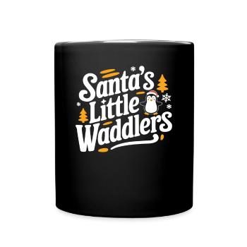 Santast Kleine Watscheler Pinguin Weihnachten - Tasse einfarbig - Schwarz - Vorne