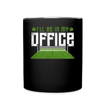 drôle de raquette de joueur de tennis je serai - Mug uni - noir - Devant