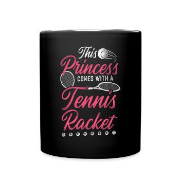 Funny Tennis Player Racket Girl - Full Colour Mug - black - Front