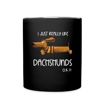 J’aime vraiment les teckels Dackel teckel - Mug uni - noir - Devant