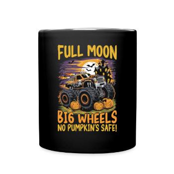 Monster Truck Halloween Full Moon Big Wheels - Tasse einfarbig - Schwarz - Vorne
