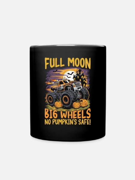 Monster Truck Halloween Full Moon Big Wheels - Tasse einfarbig - Schwarz