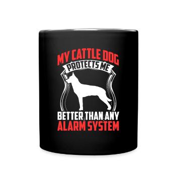 Australian Cattle Dog Protects Me Cattle Dog - Full Colour Mug - black - Front