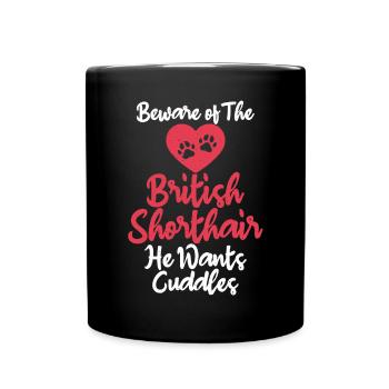 British Shorthair Gifts - Tasse einfarbig - Schwarz - Vorne