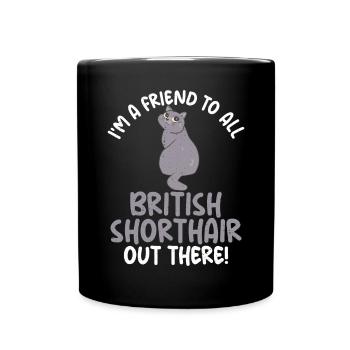 British Shorthair Gifts - Tasse einfarbig - Schwarz - Vorne