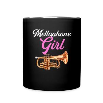 Mellophone Girl, marching band mellophone - Tasse einfarbig - Schwarz - Vorne