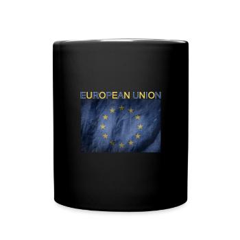 EU Flagge Europäische Union Europa Brüssel - Tasse einfarbig - Schwarz - Vorne