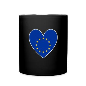 Drapeau de l’UE Cœur Europe Union européenne Euro - Mug uni - noir - Devant