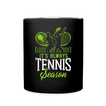 Funny Tennis Player Racket It's - Tasse einfarbig - Schwarz - Vorne