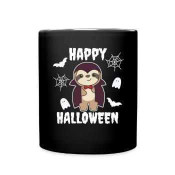Sloth Happy Halloween Cute Vampire Costume - Full Colour Mug - black - Front