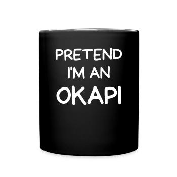 Stell dir vor ich bin ein Okapi Halloween - Tasse einfarbig - Schwarz - Vorne