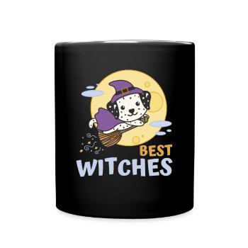 Dalmatian Halloween Witch Kids Witches Best - Full Colour Mug - black - Front