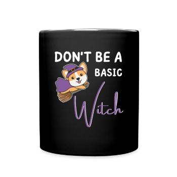 Corgi Halloween Les sorcières ne sont pas une sorcière de base - Mug uni - noir - Devant