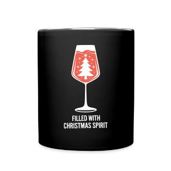 Filled with Christmas spirit - Full Colour Mug - black - Front