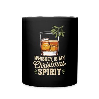Whiskey Ist Mein Weihnachtlicher Geist - Tasse einfarbig - Schwarz - Vorne