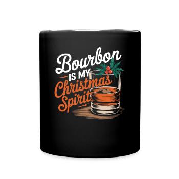Bourbon Ist Mein Weihnachtsgeist Design - Tasse einfarbig - Schwarz - Vorne