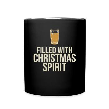 Erfüllt Mit Weihnachtsgeist Humor - Tasse einfarbig - Schwarz - Vorne