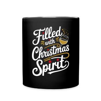 Filled with Christmas spirit - Full Colour Mug - black - Front
