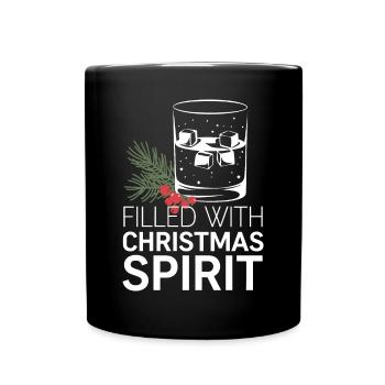 Filled with Christmas spirit - Full Colour Mug - black - Front