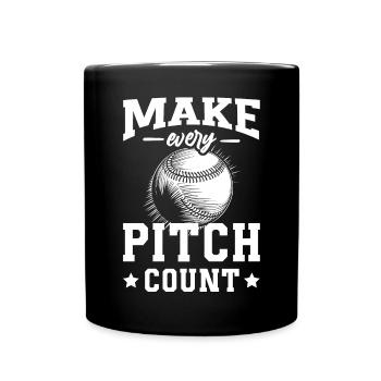 Baseball Sport Baseballspieler Pitcher Catcher USA - Tasse einfarbig - Schwarz - Vorne
