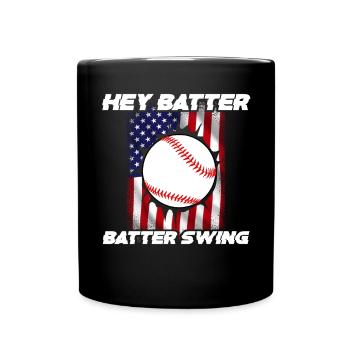 Baseball Sport Baseballspieler Pitcher Catcher USA - Tasse einfarbig - Schwarz - Vorne
